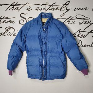 Vintage Men's Blue Weather Watcher Puffer Coat, XS